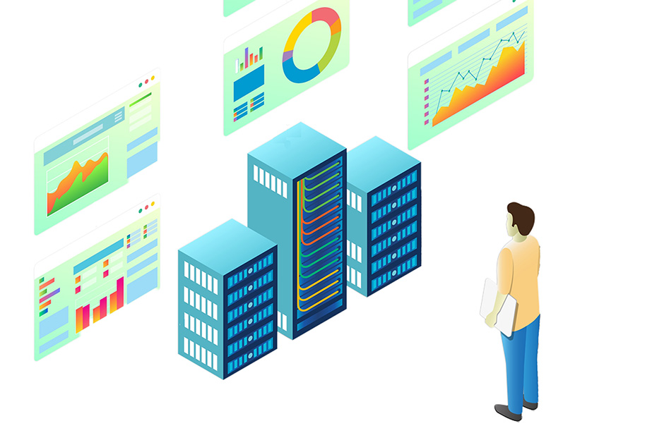 A perrson analyzing statistics and analytics on multiple screens