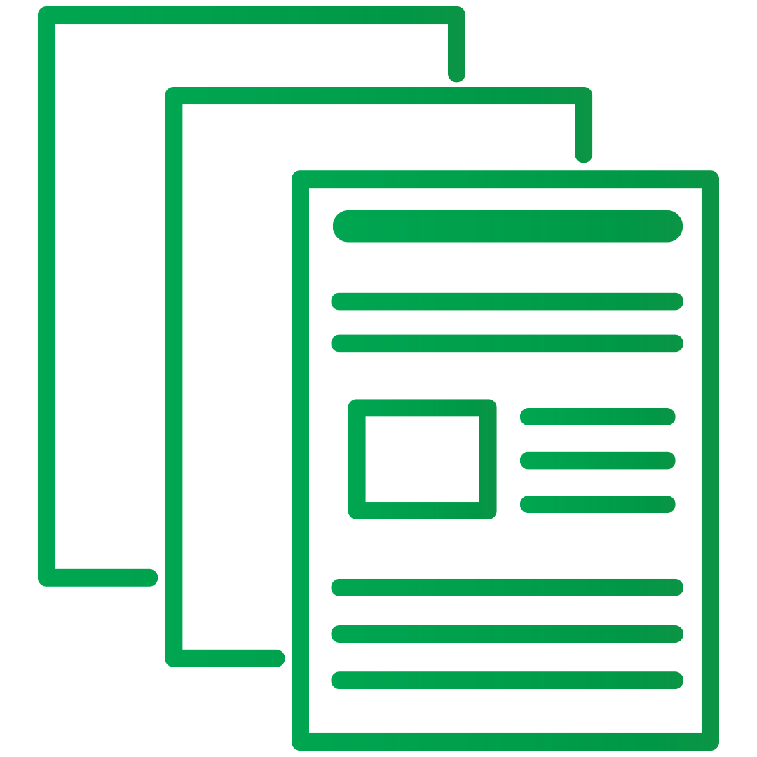 Three papers icon for documents